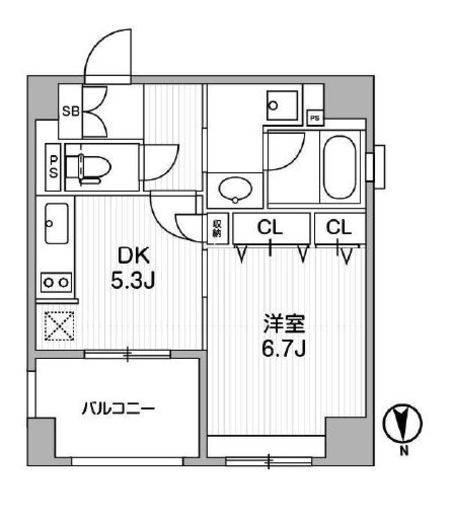 クリオ三田ラ・モード　509号室　間取り