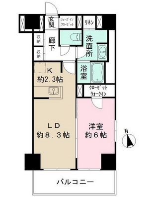 カメリアコート新宿　602号室　間取り