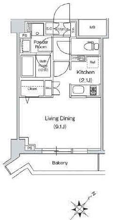 スタイリオ中延駅前　707号室　間取り