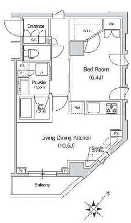 スタイリオ中延駅前　708号室　間取り