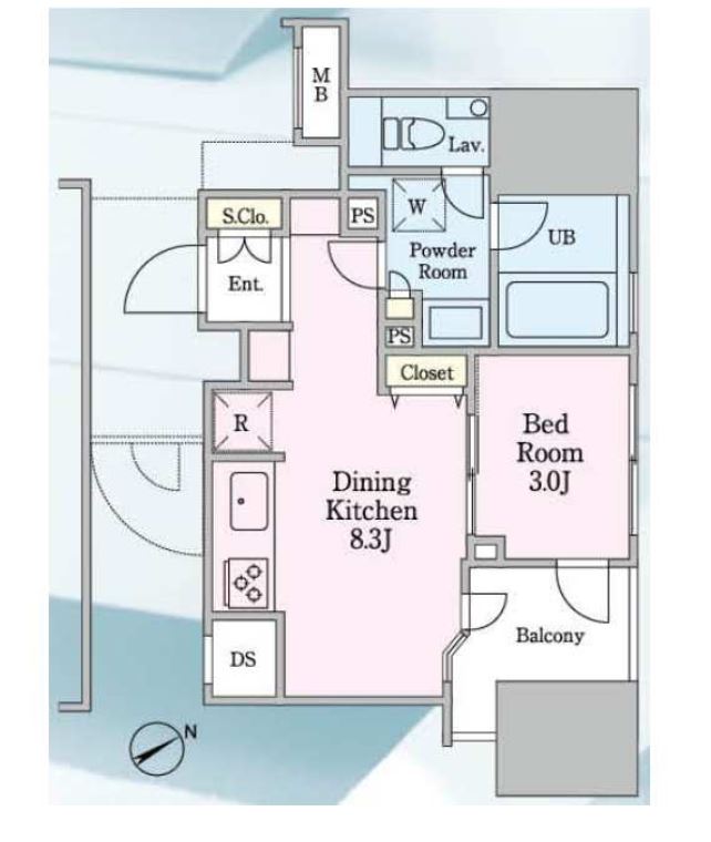朝日マンション五反田　703号室　間取り