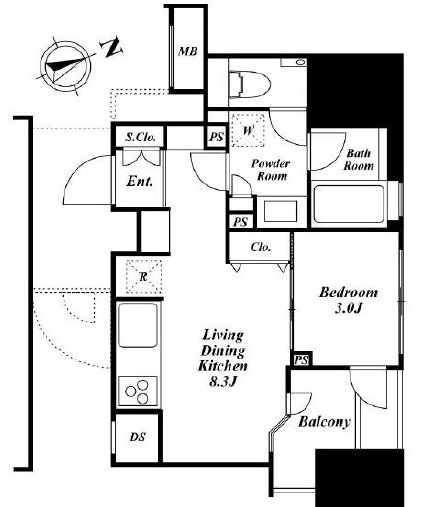朝日マンション五反田　1003号室　間取り
