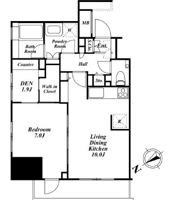 朝日マンション五反田　1302号室　間取り