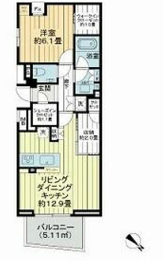 ザ・パークハウス日本橋大伝馬町　6F号室　間取り