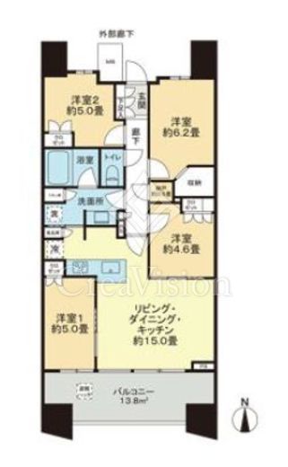 ブランズシティ品川勝島　1216号室　間取り
