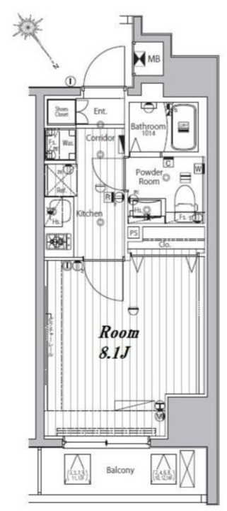 メイクスデザイン門前仲町リバープレイス　501号室　間取り