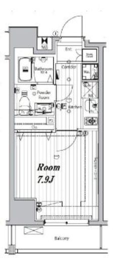 メイクスデザイン門前仲町リバープレイス　1402号室　間取り