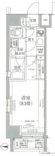 ルフレプレミアム神楽坂　901号室　間取り