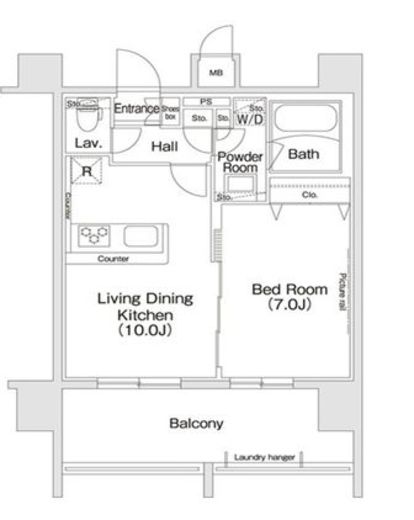 コンフォリア新宿　1002号室　間取り