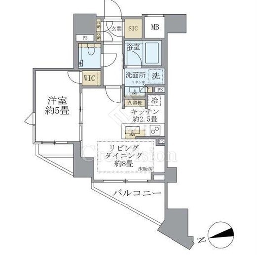 ザ・パークハウス渋谷笹塚　1201号室　間取り