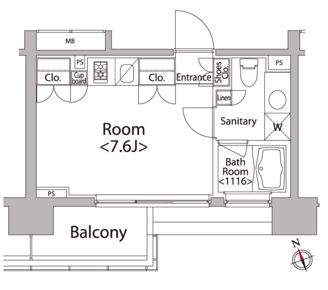 カスタリア戸越　1105号室　間取り