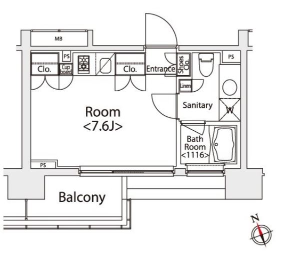 カスタリア戸越　505号室　間取り