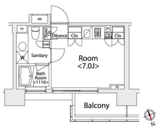 カスタリア戸越　1202号室　間取り