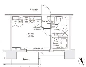 カスタリア戸越　411号室　間取り