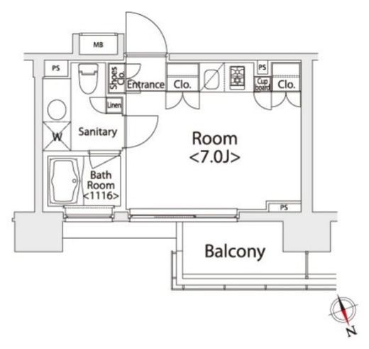カスタリア戸越　502号室　間取り