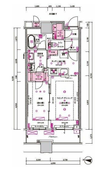 目黒第一マンションズ　1102号室　間取り
