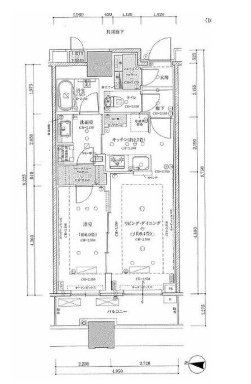目黒第一マンションズ　1202号室　間取り
