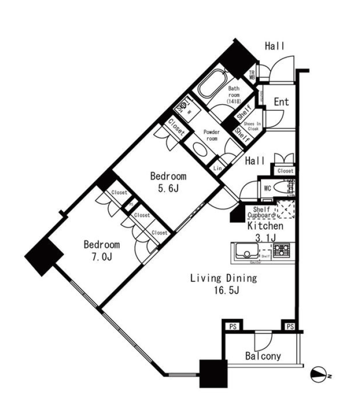 目黒第一マンションズ　1112号室　間取り
