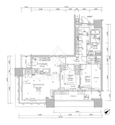 目黒第一マンションズ　910号室　間取り