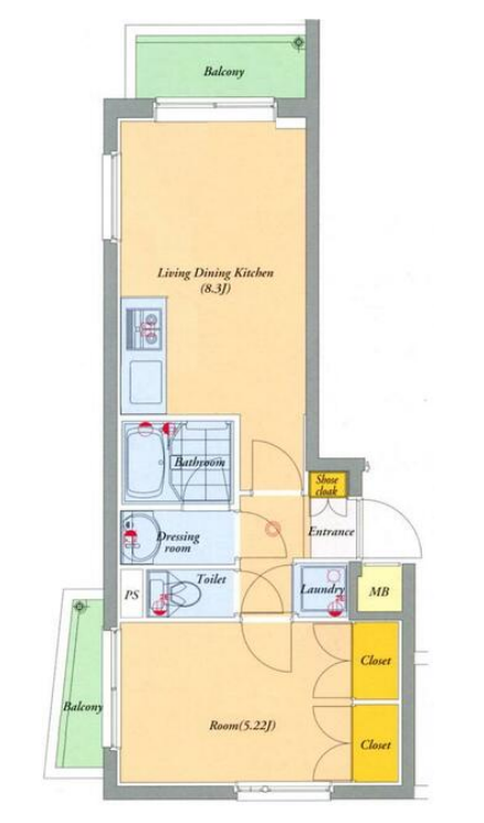 パレ・ホームズ大井町　301号室　間取り