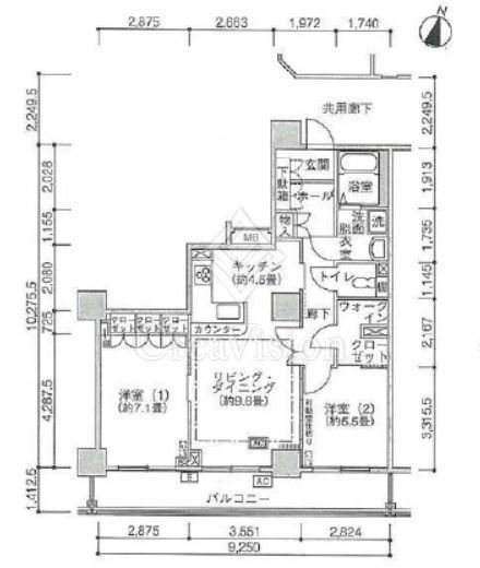 ジェイタワー西大井　2106号室　間取り