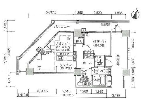 ジェイタワー西大井　E1210号室　間取り