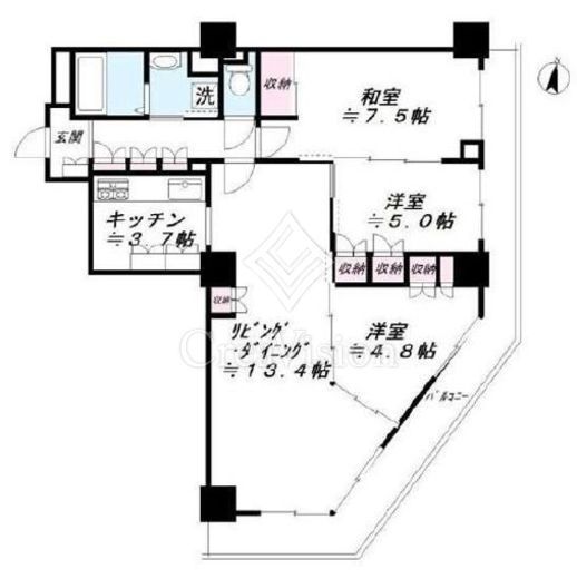 ジェイタワー西大井　E2804号室　間取り