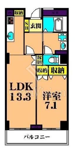 ジェイタワー西大井　E1508号室　間取り
