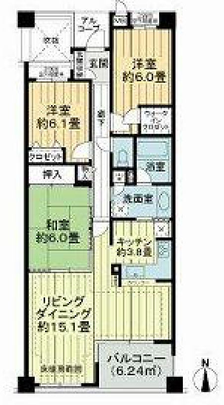 ライオンズマンション祐天寺　2F号室　間取り