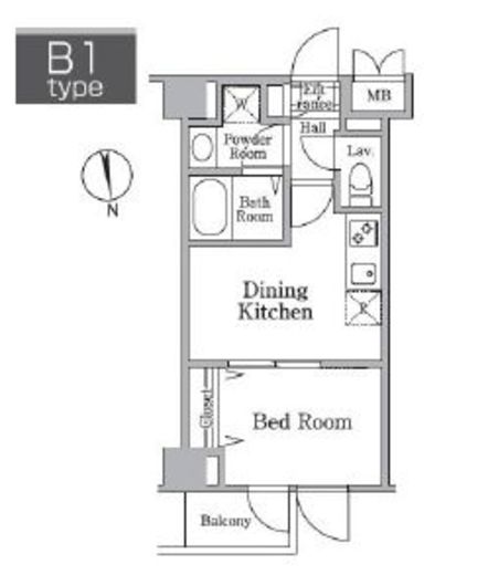 レジディア西小山　107号室　間取り