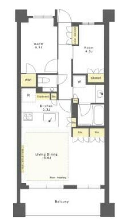 グランスイート不動前シティテラス　203号室　間取り
