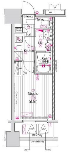 ガーラ・グランディ品川　1203号室　間取り