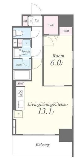 キャナルテラス品川　1401号室　間取り