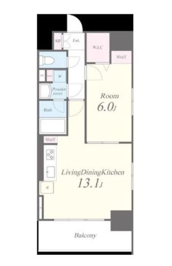 キャナルテラス品川　907号室　間取り