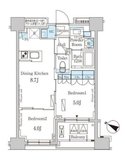 パークアクシス日本橋浜町レジデンス　1104号室　間取り