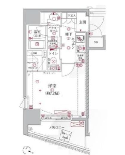 クレイシア大井町　1008号室　間取り