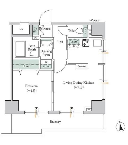 グランド・ルー戸越銀座　1102号室　間取り