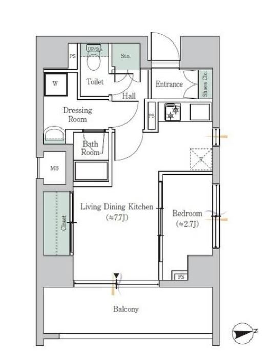 グランド・ルー戸越銀座　1001号室　間取り