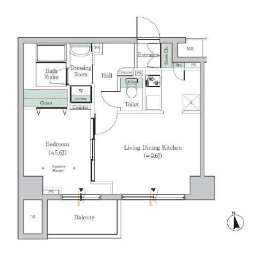 ONE ROOF FLAT TOGOSHI　1004号室　間取り