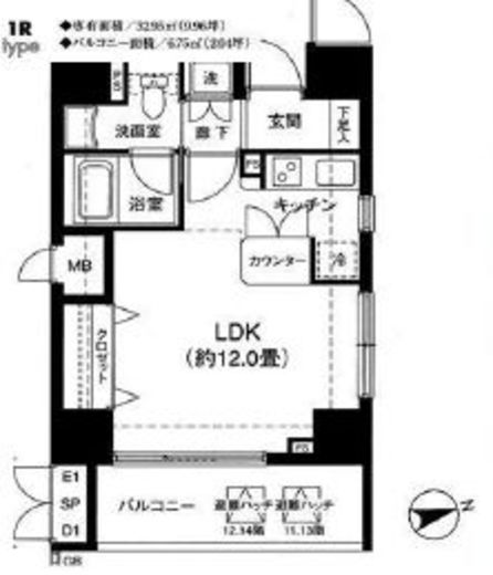 ONE ROOF FLAT TOGOSHI　601号室　間取り