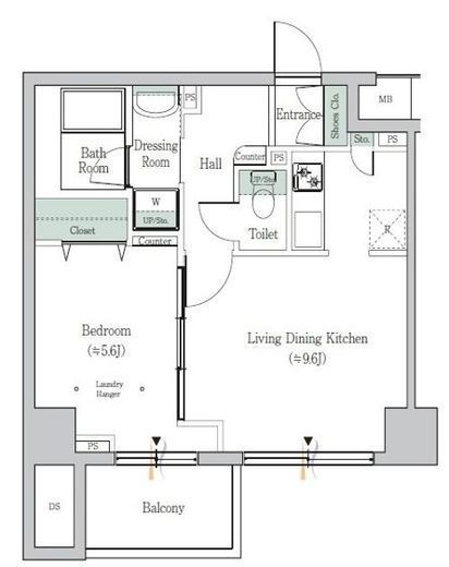 ONE ROOF FLAT TOGOSHI　804号室　間取り
