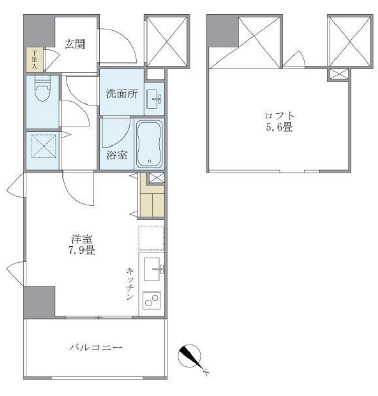 八ツ山三和ハウス　506号室　間取り