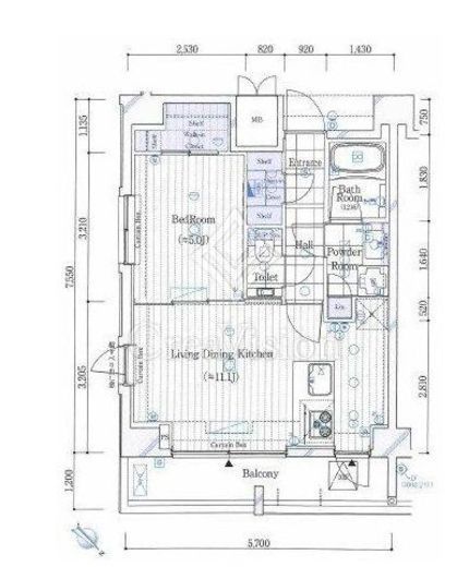 ガリシア品川　1001号室　間取り