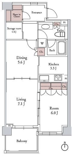 アデニウム高輪　803号室　間取り