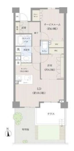 アデニウム高輪　102号室　間取り
