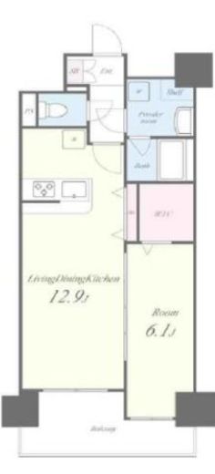 パークフラッツ日本橋馬喰町　1102号室　間取り