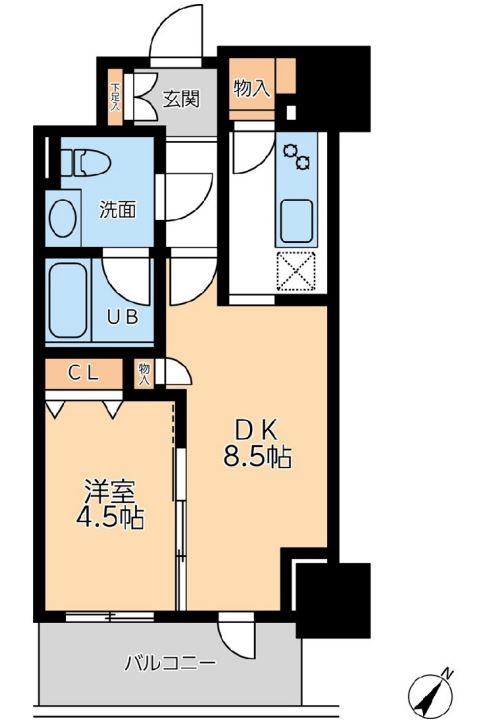 ドゥーエ幡ヶ谷　1706号室　間取り