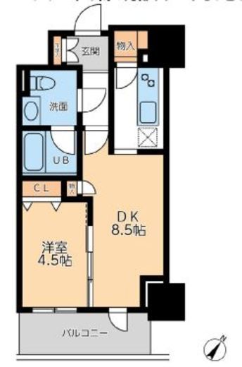 ドゥーエ幡ヶ谷　406号室　間取り