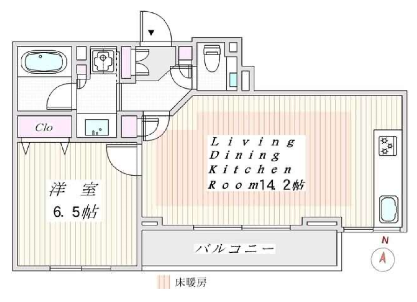 バースシティ東五反田　202号室　間取り