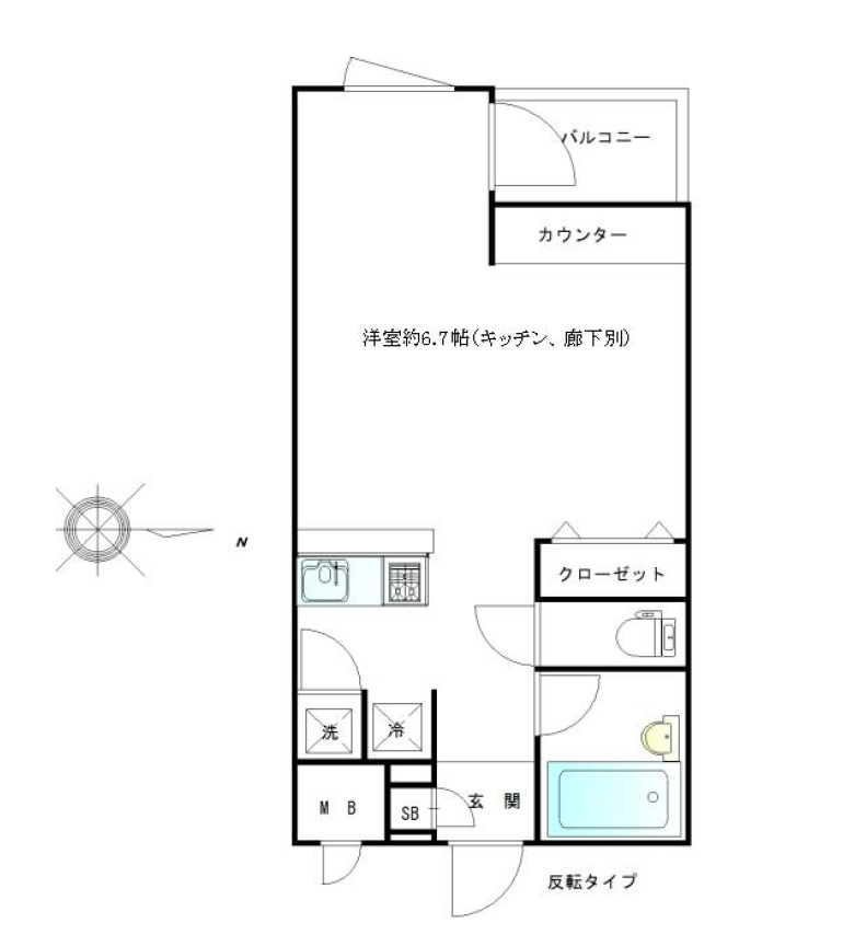 Navi新宿　506号室　間取り